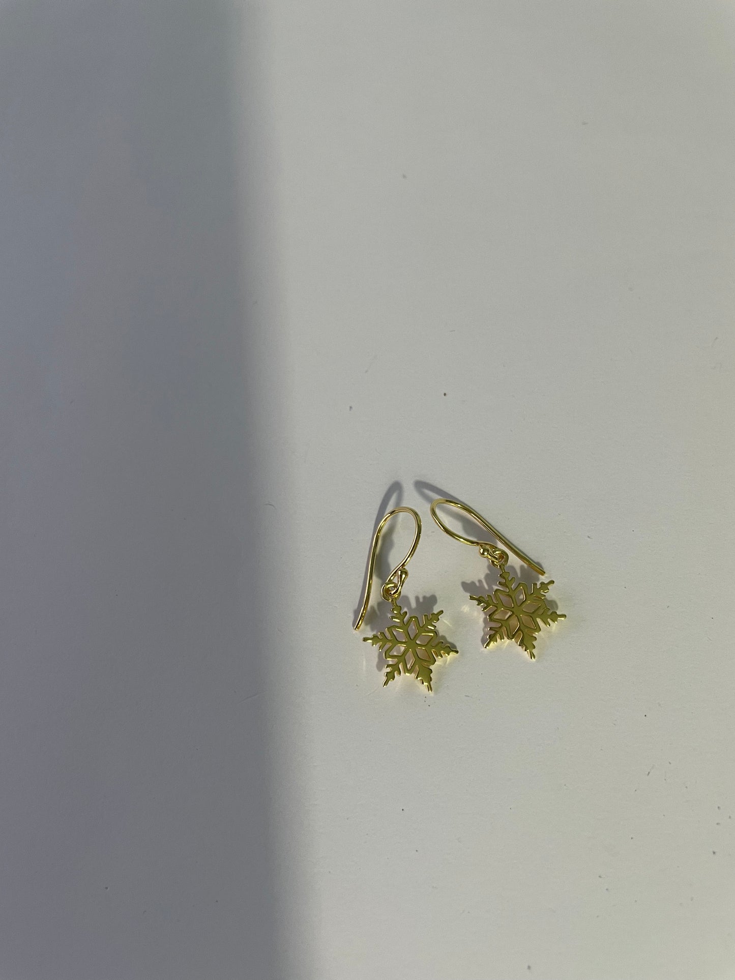 Gold Vermeil Snowflake Earrings (5X Gold Plated)