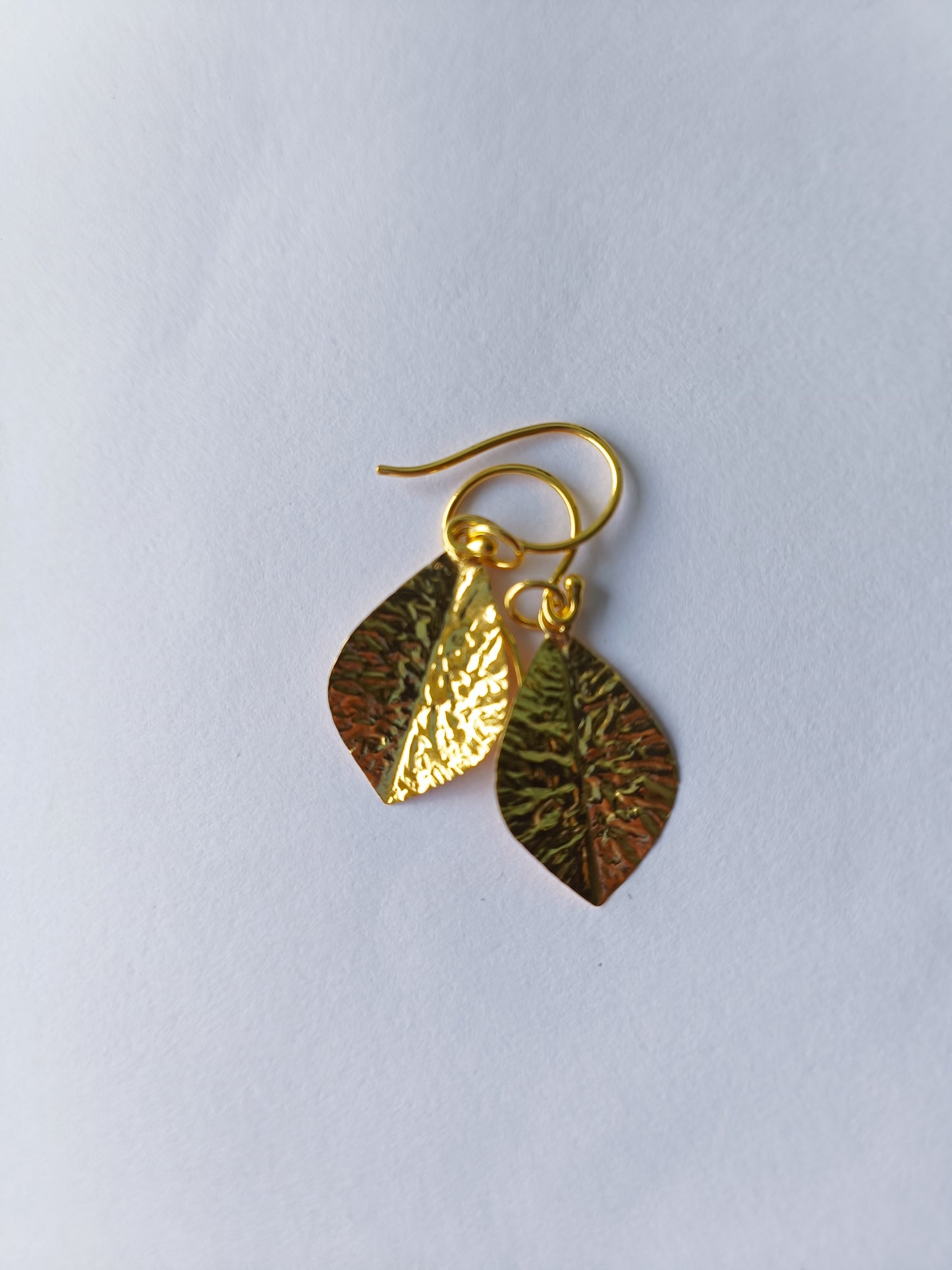 Golden Ember Leaf Earrings
