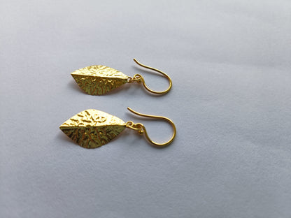 Golden Ember Leaf Earrings