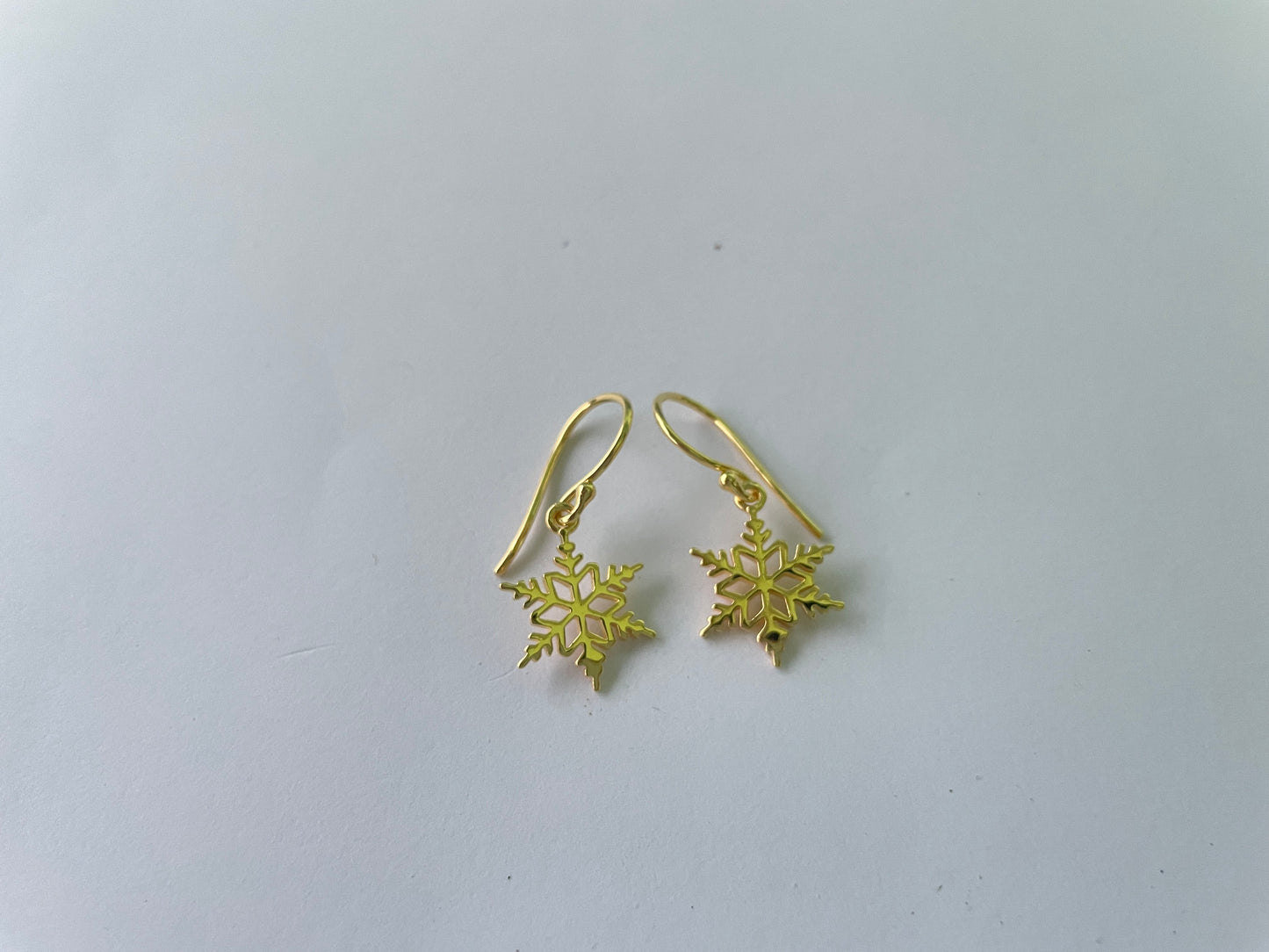 Gold Vermeil Snowflake Earrings (5X Gold Plated)
