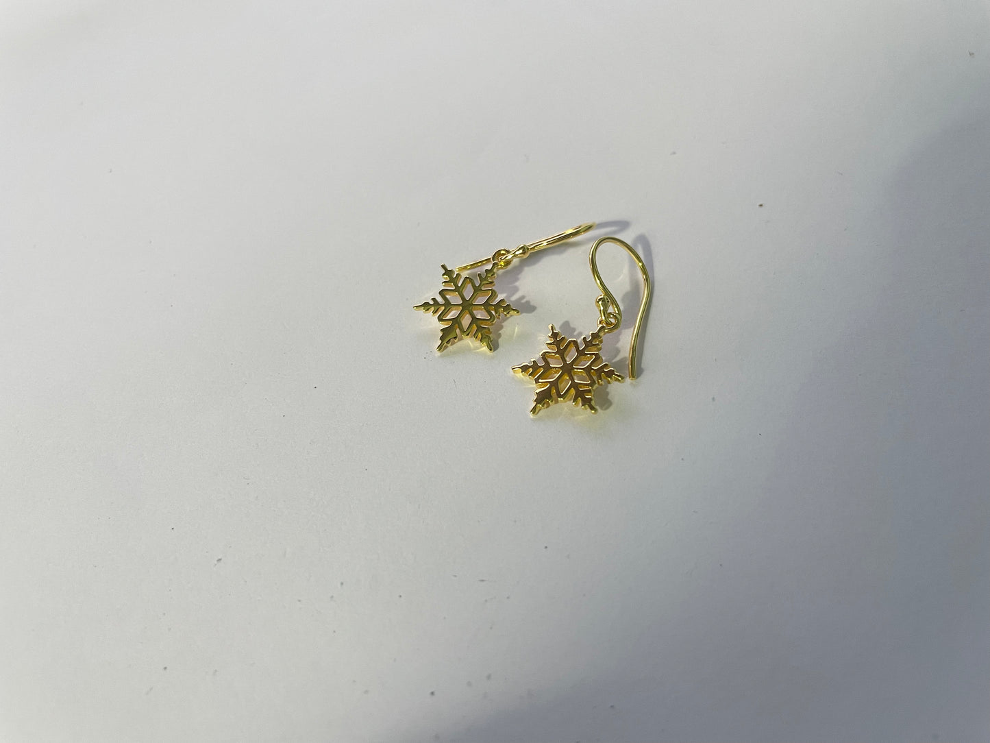 Gold Vermeil Snowflake Earrings (5X Gold Plated)