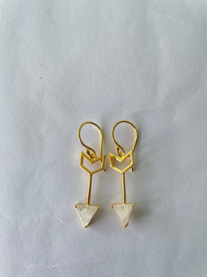 Rainbow Moonstone Arrow Earrings
