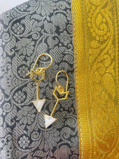 Rainbow Moonstone Arrow Earrings